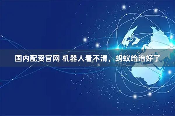 国内配资官网 机器人看不清，蚂蚁给治好了
