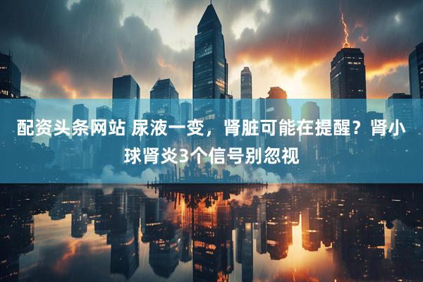 配资头条网站 尿液一变，肾脏可能在提醒？肾小球肾炎3个信号别忽视